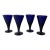 Antique Early 19th Century English George III Blue Cobalt Wine Glasses - Set of 4 For Sale