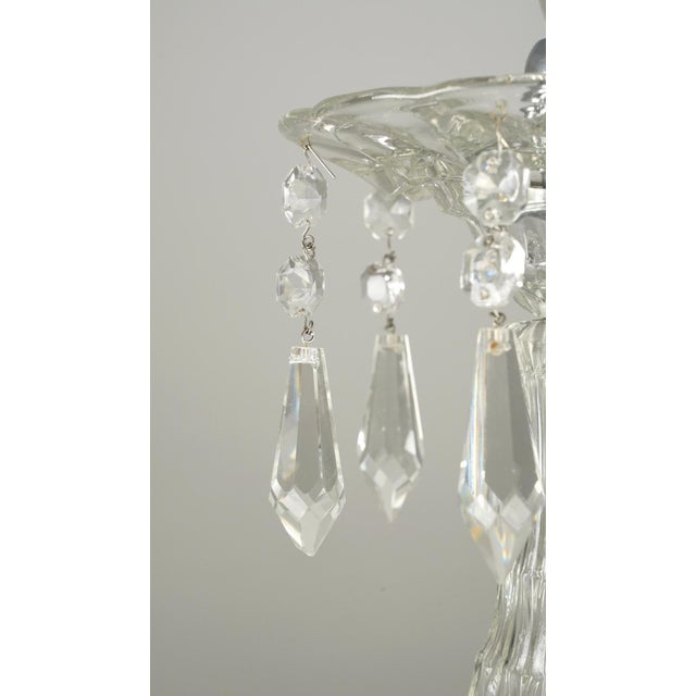 Mid 20th Century Restored Vintage Art Deco Five Arm Crystal Chandelier For Sale - Image 5 of 11