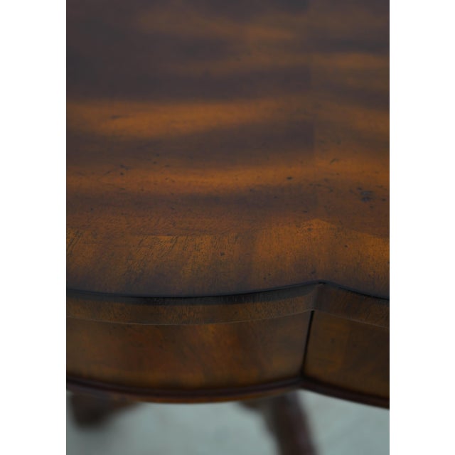 Wood Maitland Smith Figural Mahogany Clover Top Pedestal Drum Table For Sale - Image 7 of 17
