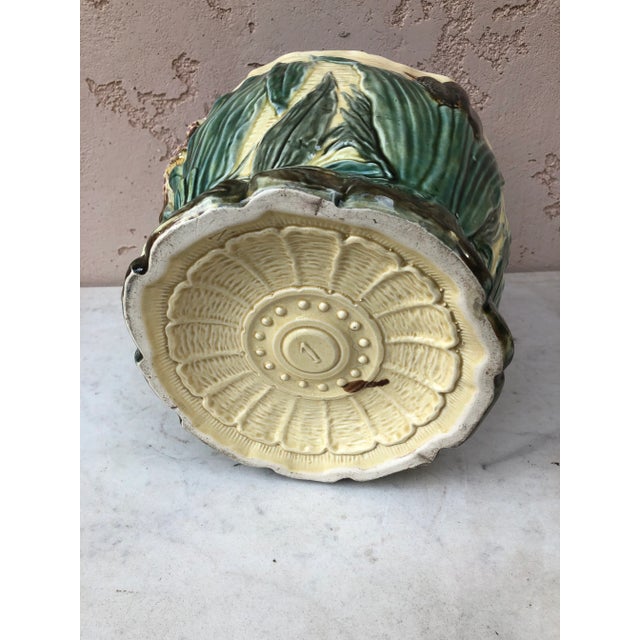 Ceramic 19th Century Majolica Jardinière Flower and Snail Wasmuel For Sale - Image 7 of 8