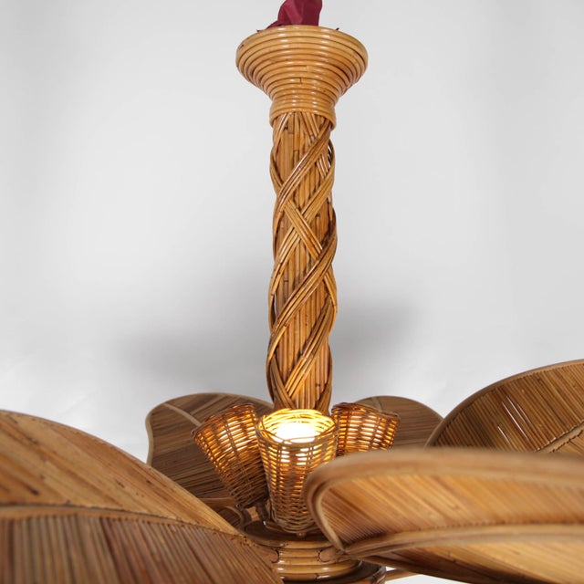 Leaf Rattan Pendant Light For Sale - Image 12 of 15