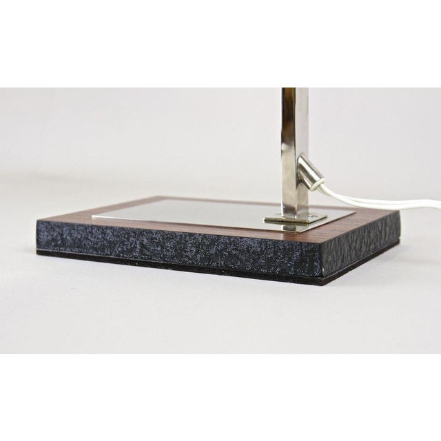 1950s Mid-Century Chromed Table Lamp with Black Metal Lamp Shade, Austria, 1950s For Sale - Image 5 of 18