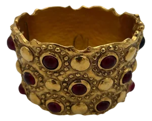 Chanel Red Gripoix Cuff Bracelet