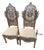 Early 20th Century Pair of Hall Chairs Wood Bone & Mother of Pearl Moroccan For Sale