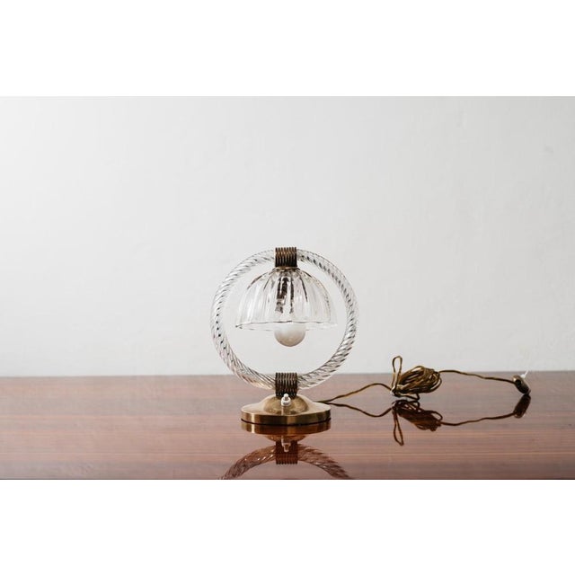 Abat-Jour Lights in Murano Glass and Brass from Barovier & Toso, 1950s, Set of 2 For Sale - Image 8 of 18