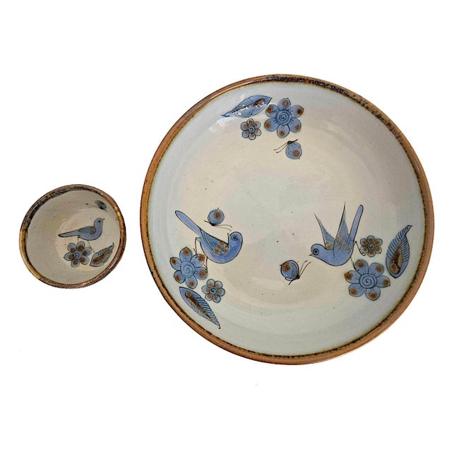 1970s Tonalá Mexico Ceramic Chip and Dip Bowls Designed by Ken Edwards, 2 Pieces For Sale - Image 12 of 15