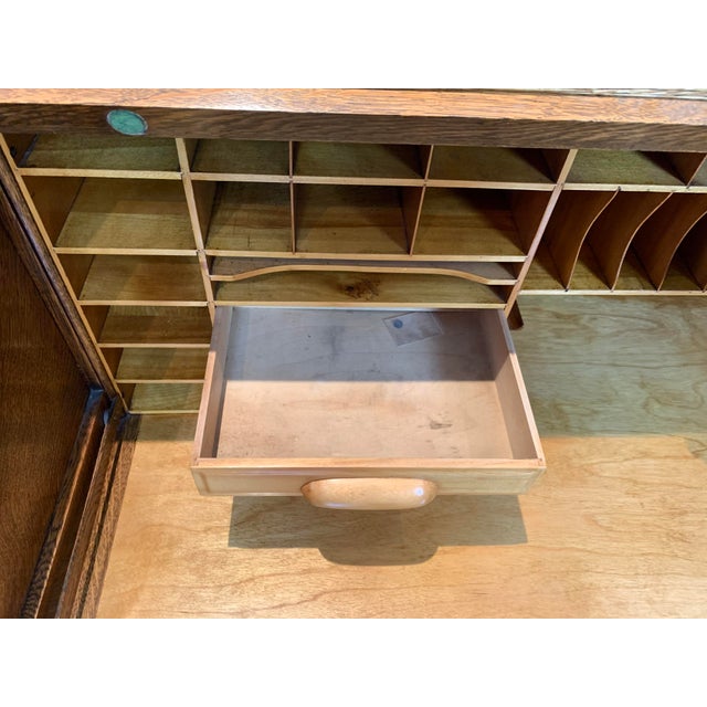 Wood Late 19th Century Rolltop Desk For Sale - Image 7 of 14