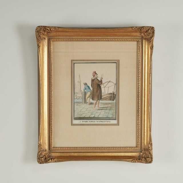 Pair of Antique Watercolors of Figures in Torre Del Greco Italy For Sale - Image 11 of 18