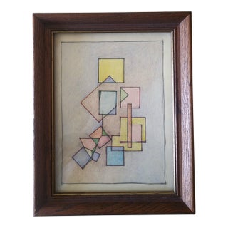 Original Contemporary Abstract Color Pencil and Graphite Drawing on Paper, Title: Freehand 2 For Sale