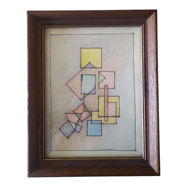 Original Contemporary Abstract Color Pencil and Graphite Drawing on Paper, Title: Freehand 2 For Sale
