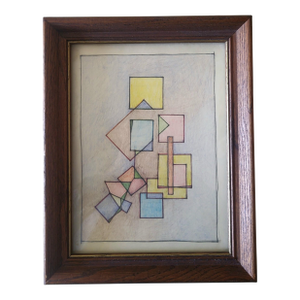 Original Contemporary Abstract Color Pencil and Graphite Drawing on Paper, Title: Freehand 2