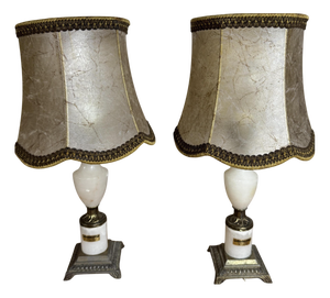 Lamps with Alabaster Bases, Set of 2