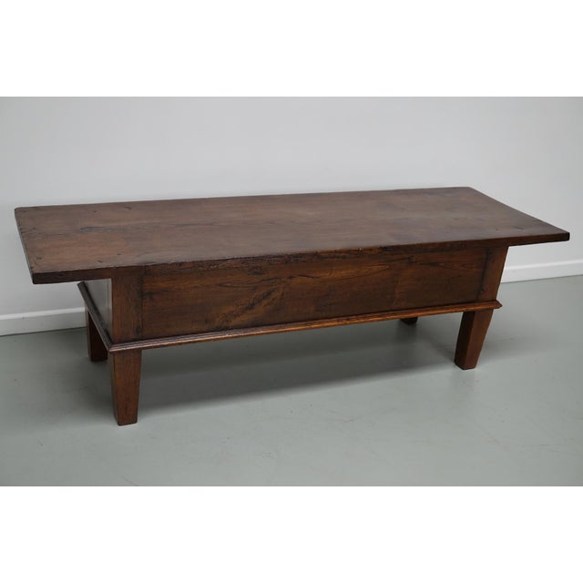 19th Century Spanish Farmhouse Rustic Chestnut Coffee Table For Sale - Image 16 of 17