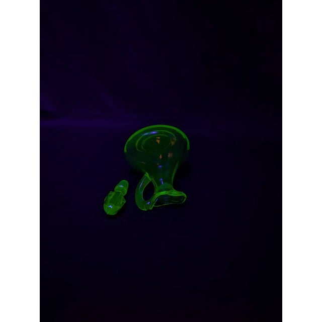 Vintage Uranium Glass Cruet With Stopper For Sale In Philadelphia - Image 6 of 10