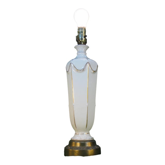 Early 20th Century Table Lamp French Empire Style Neoclassical Porcelain For Sale