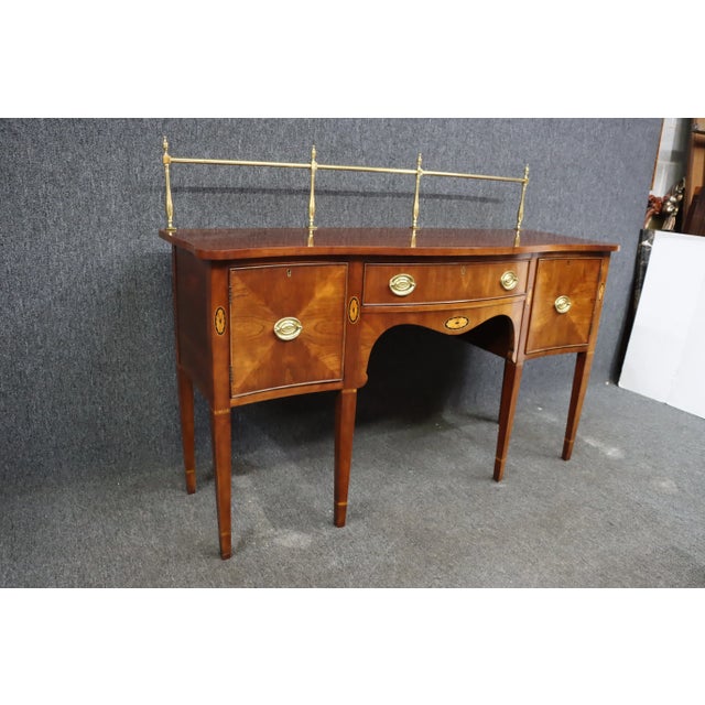 Hepplewhite Statton Hepplewhite Style Cherry Serpentine Sideboard For Sale - Image 3 of 12