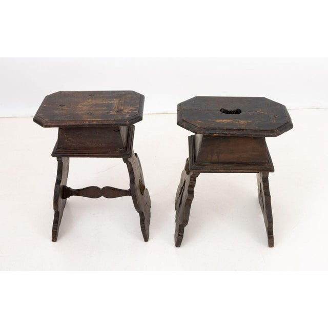 Traditional Renaissance Revival Walnut Stools, Pair For Sale - Image 3 of 9