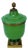 Antique French Green Opaline and Brass Large Covered Jar With Acorn Finial For Sale