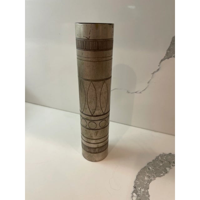 Hand etched silver plated vase by Mario Pinton for Atelier Des Orfevres in Padova, Italy. Chic and unique design. There’s...