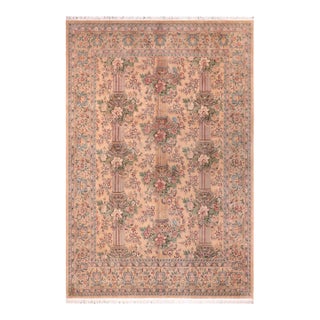 Floral 1990's Pak-Persian Tan/Tan Wool Rug - 8'11'' X 11'11'' For Sale