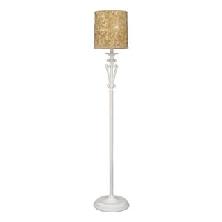 Modern White Painted Wrought Iron Floor Lamp For Sale