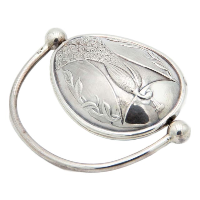 Children's Rattle in Silver with Reliefs For Sale