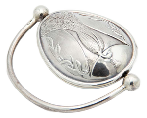 Children's Rattle in Silver with Reliefs
