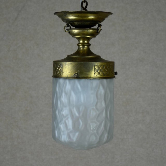 Metal Art Nouveau Ceiling Lamp. Sweden, 1900s For Sale - Image 7 of 7