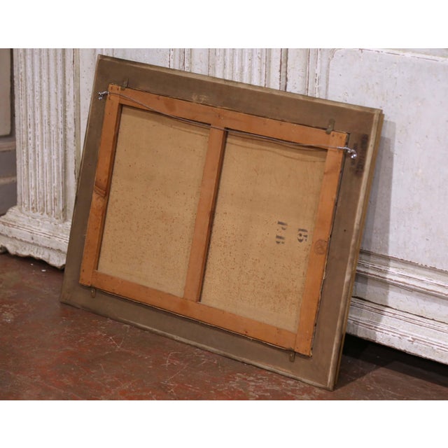 Green 19th C. French Oil Painting With Herd in Carved Frame Signed Théodore Levigne For Sale - Image 8 of 8