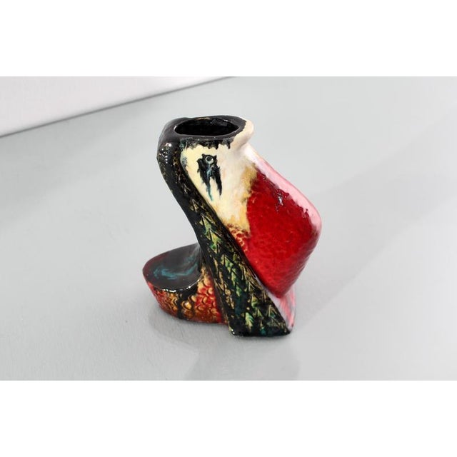 Hand-Glazed Polychrome Ceramic Vases-Sculptures by A. Minghetti, Italy, 1950s, Set of 3 For Sale - Image 13 of 18