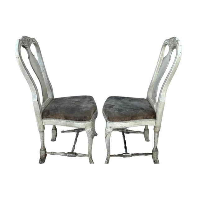 Rococo Set of Eight Swedish Rococo Dining Chairs For Sale - Image 3 of 8