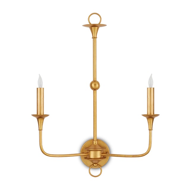 Transitional Currey & Company Nottaway Gold Large Wall Sconce For Sale - Image 3 of 5