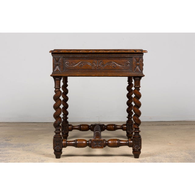 Late 19th Century French Henry II Carved Oak Writing Table For Sale - Image 15 of 18