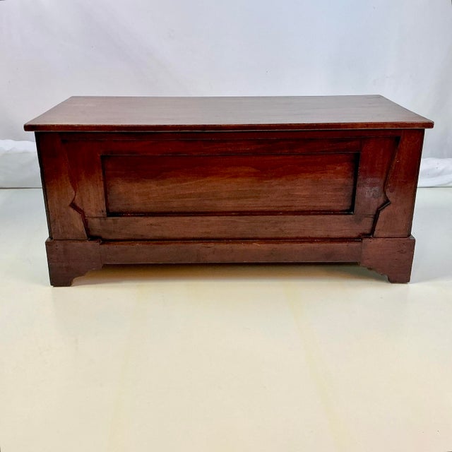 Early 20th C Antique Folk Art Mission Walnut Storage Blanket Chest, Hand Crafted. For Sale - Image 9 of 15