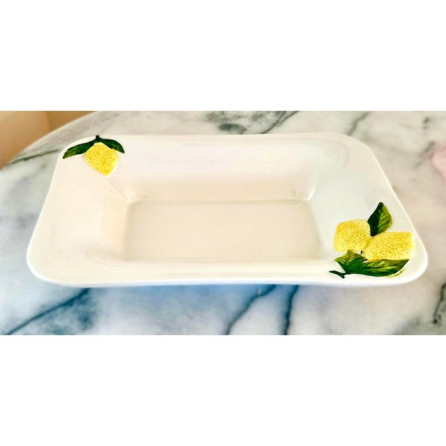 Ceramic Italian Platter With Embossed Lemons For Sale - Image 4 of 7