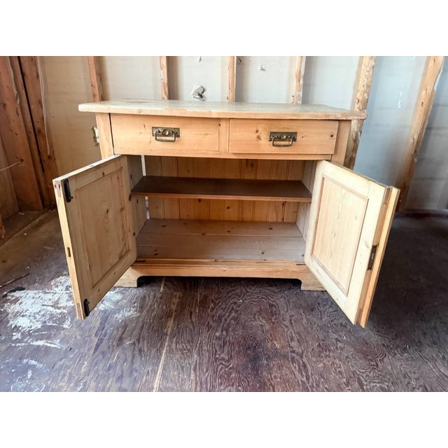 Vintage Rustic Style Natural Pine Buffet Cupboard Cabinet For Sale - Image 10 of 14
