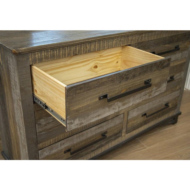 Rustic Greenview Loft 6 Drawer Dresser For Sale - Image 3 of 5