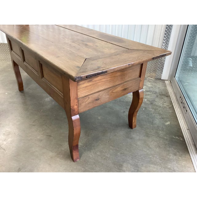 Wood French Chestnut Farmhouse Coffee Table W/Storage For Sale - Image 7 of 11
