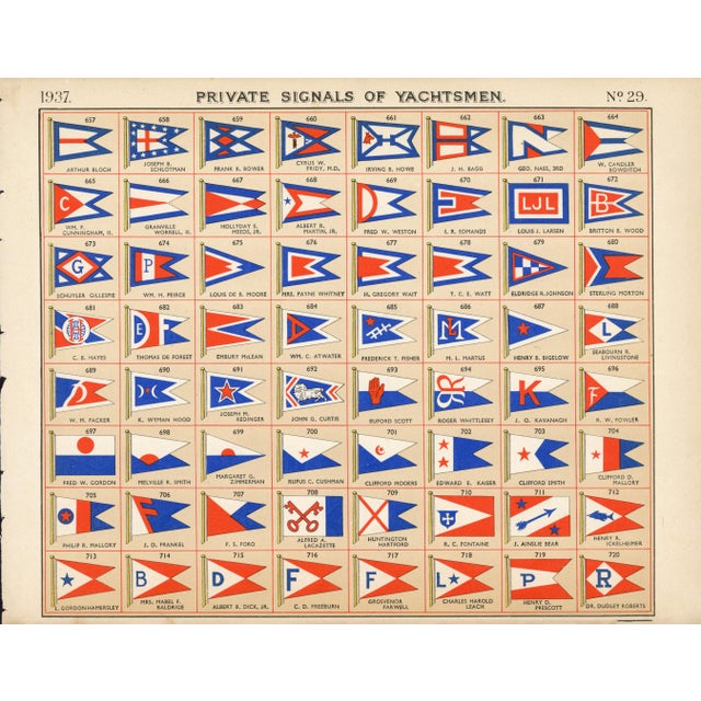Original Lloyd's Register of Yachts "Private Signals of Yachtsmen" Reference Pages – Set of 4 – Year 1937 Group D For Sale - Image 4 of 5