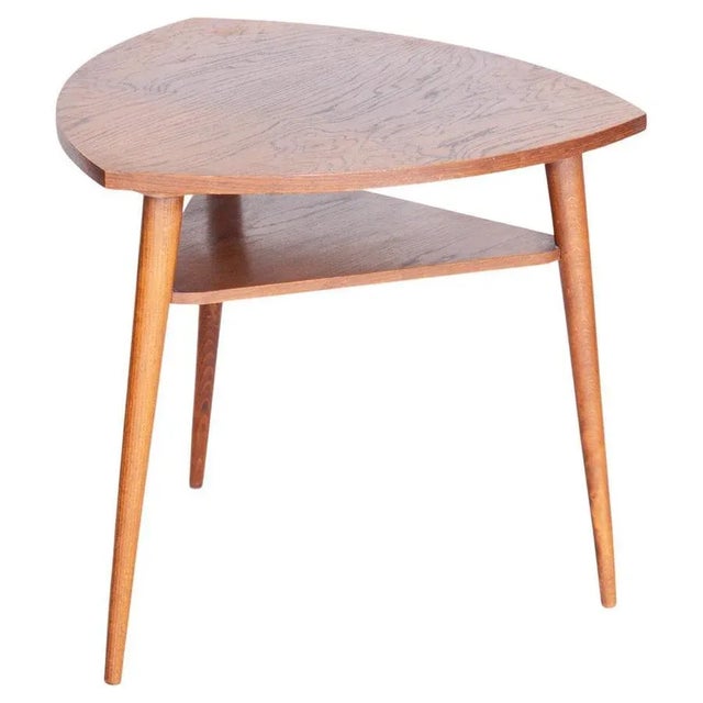 Brown Small Mid-Century Czech Oak Table, 1950s For Sale - Image 8 of 8