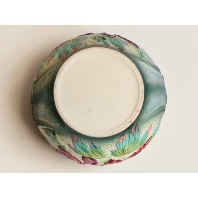 19th Century Art Nouveau Earthenware Cachepot from Longchamp, 1890s For Sale - Image 9 of 12