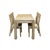1980s Oriental Light Wood Rough Grain Rectangular Dining Table 4 Chairs Set For Sale - Image 5 of 16