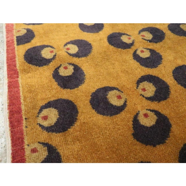Art Deco Galerie Shabab Collection Mid-20th Century Turkish Art Deco Throw Rug For Sale - Image 3 of 7