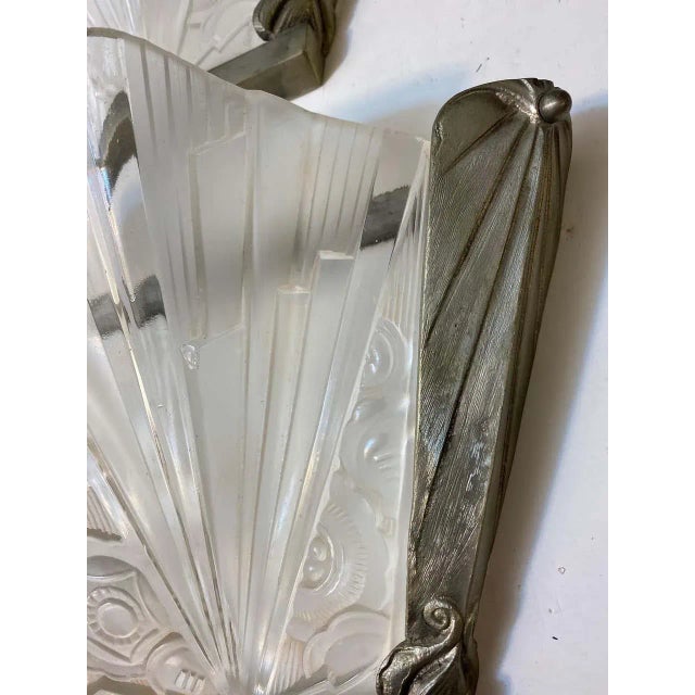 Pair of Hettier Vincent French Art Deco Wall Sconces For Sale - Image 9 of 12