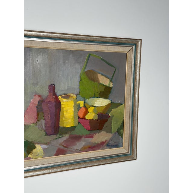 Lupin, Cubist Still Life, 1950s-1960s, Oil on Canvas, Framed For Sale - Image 12 of 18