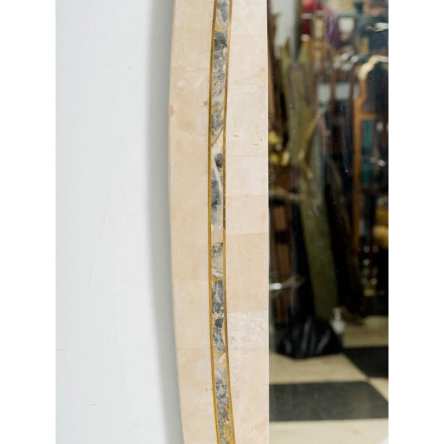Mid-Century Modern Tessellated Stone Mirror With Brass Inlay by Roche-Bobois For Sale - Image 3 of 8