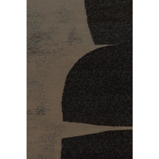 Textile Vintage Slovenian Abstract Tapestry in Black and Brown Tones - Rug & Kilim For Sale - Image 7 of 8