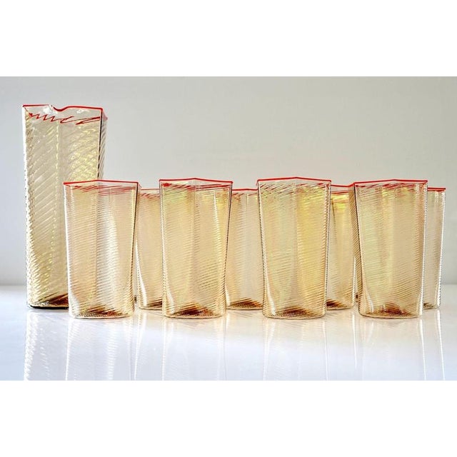 Esagonali Tumblers and Pitcher in Murano Glass, Set of 13 For Sale - Image 12 of 18