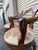 Wood 1990s Attributed to Maitland-Smith Carved Wood Swivel Bar Stools With Upholstered Seats - Pair For Sale - Image 7 of 11