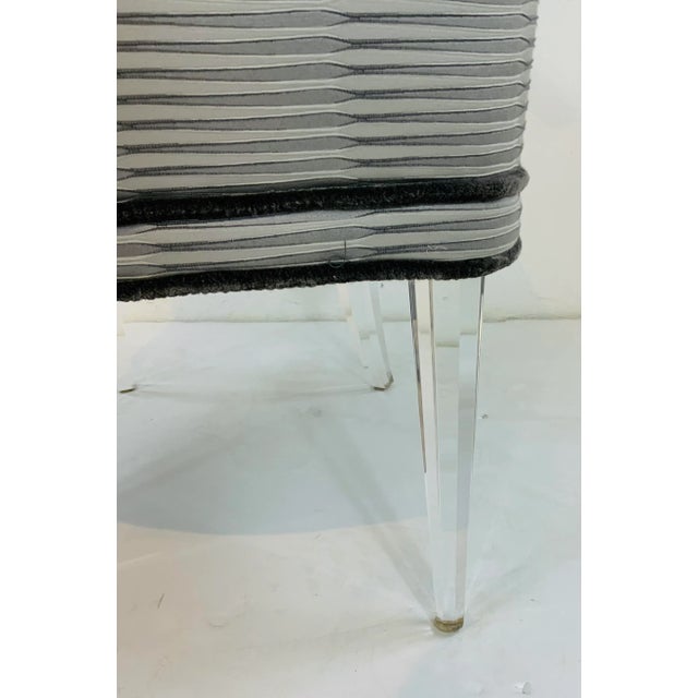 Caracole Caracole Modern Gray Facet-Nating Slipper Chairs Pair For Sale - Image 4 of 8